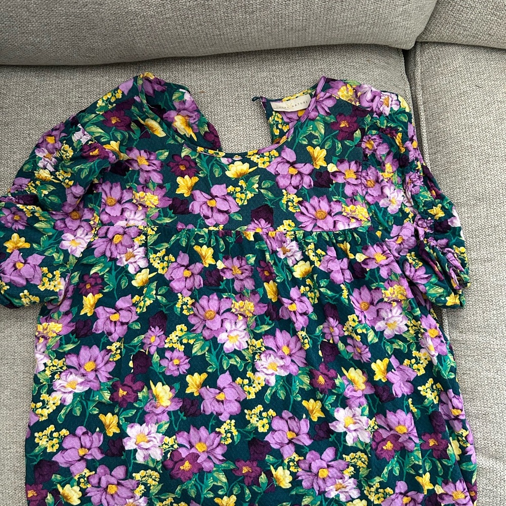 Ruffled Pink and White Blouse Floral Blouse